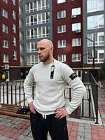 Теплый мужской свитер от Stone Island 23 года коллекция черного цвета