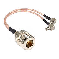 MIMO сплиттер антенный 2x TS9 - Коннектор N-Type (мама) 15 см кабель пигтейл адаптер переходник для модема