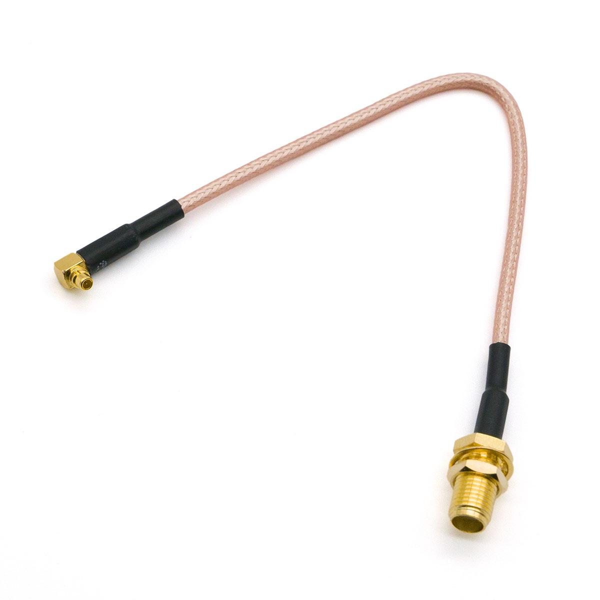Пігтейл антенний 15см SMA Female (мама) - MMCX кутовий 150мм кабель перехідник для FPV, антени модему, радіо