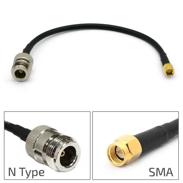 Кабель антенний пігтейл SMA Male - Type N Female 20 см RG-58 адаптер подовжувач перехідник для модему роутера