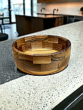 Салатник дерев'яний з горіха ручної роботи. Діаметр 25см., фото 4
