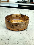 Салатник дерев'яний з горіха ручної роботи. Діаметр 25см., фото 8