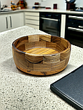 Салатник дерев'яний з горіха ручної роботи. Діаметр 25см., фото 6
