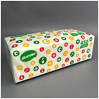 Салфетки бумажные 450шт, Horoso, в мягкой упаковке, салфетка 20х20см, трехслойная