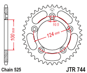 Мотозірка задня  JTR744.38 DUCATI 749, DUCATI  999, DUCATI  BIPOSTO 749/999 2000-2007