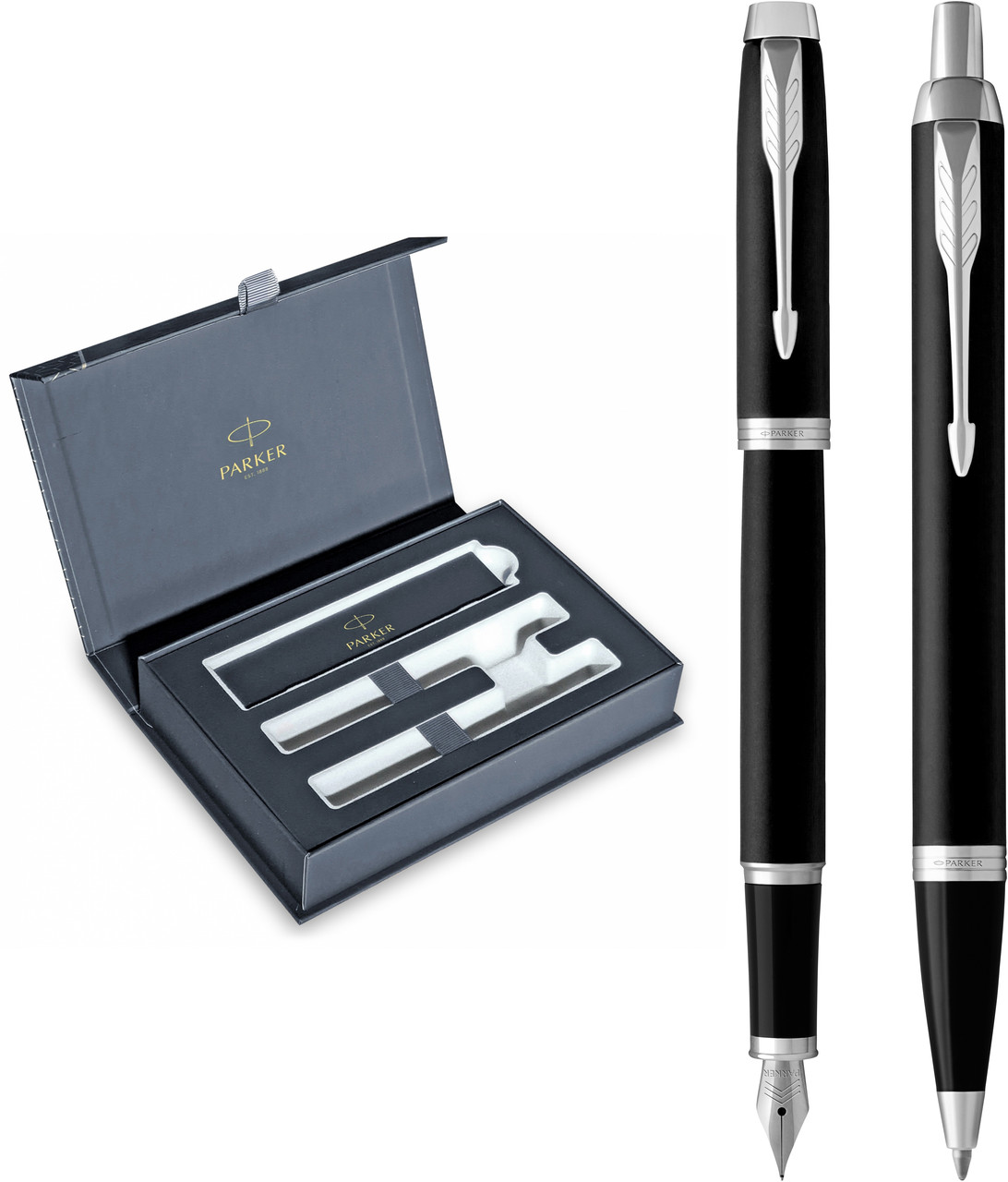 Набір ручок Parker IM 17 Matte Black CT FP+BP в подарунковій упаковці DUO24 (26192b24)