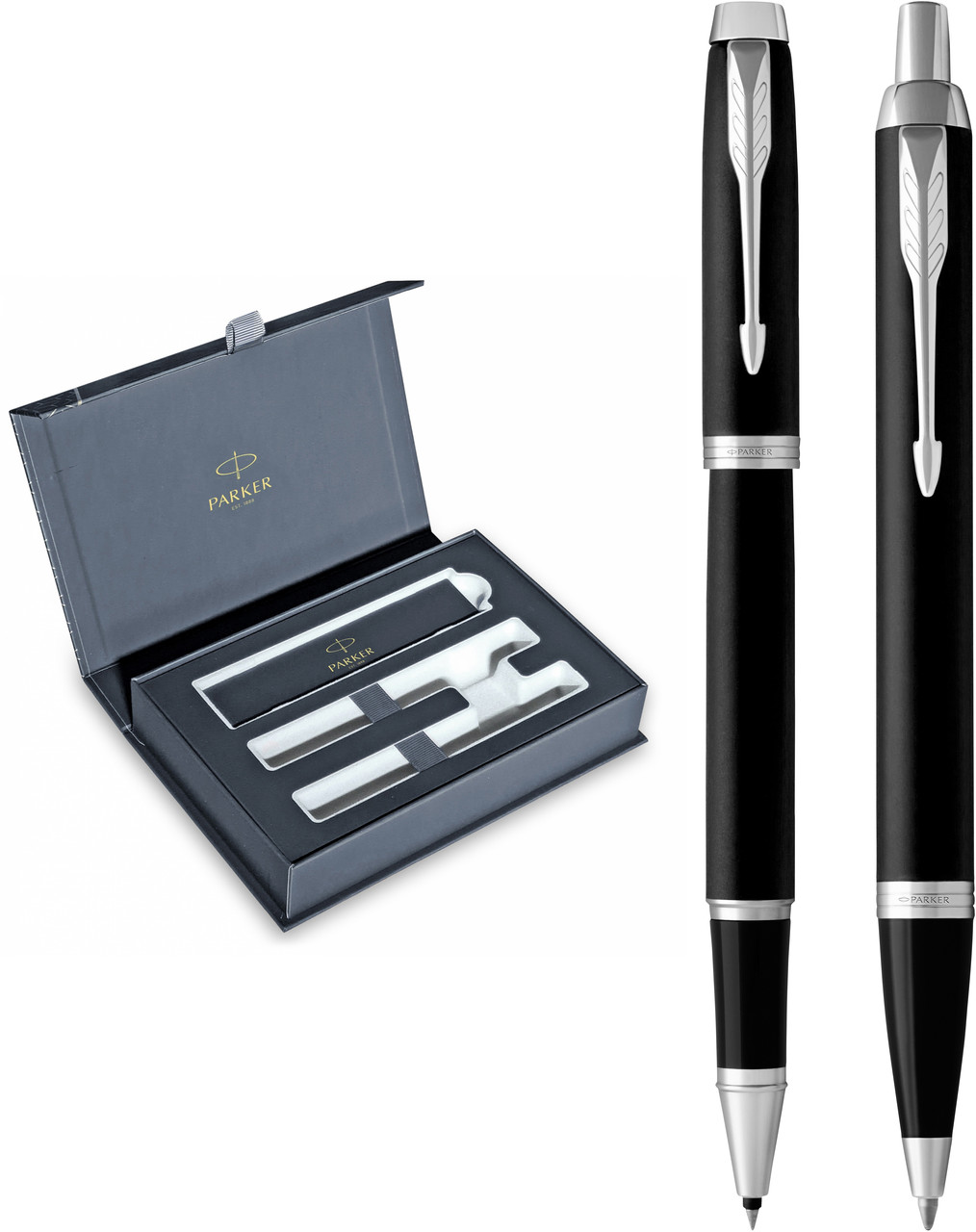 Набір ручок Parker IM 17 Matte Black CT RB+BP в подарунковій упаковці DUO24 (26182b24)