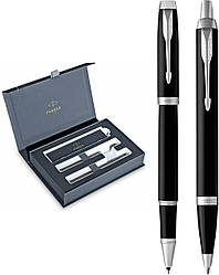 Набір ручок Parker IM 17 Matte Black CT RB+BP в подарунковій упаковці DUO24 (26182b24)