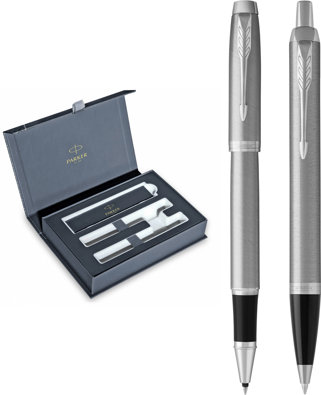 Набір ручок Parker IM 17 Stainless Steel CT RB+BP в подарунковій упаковці DUO24 (26282b24)