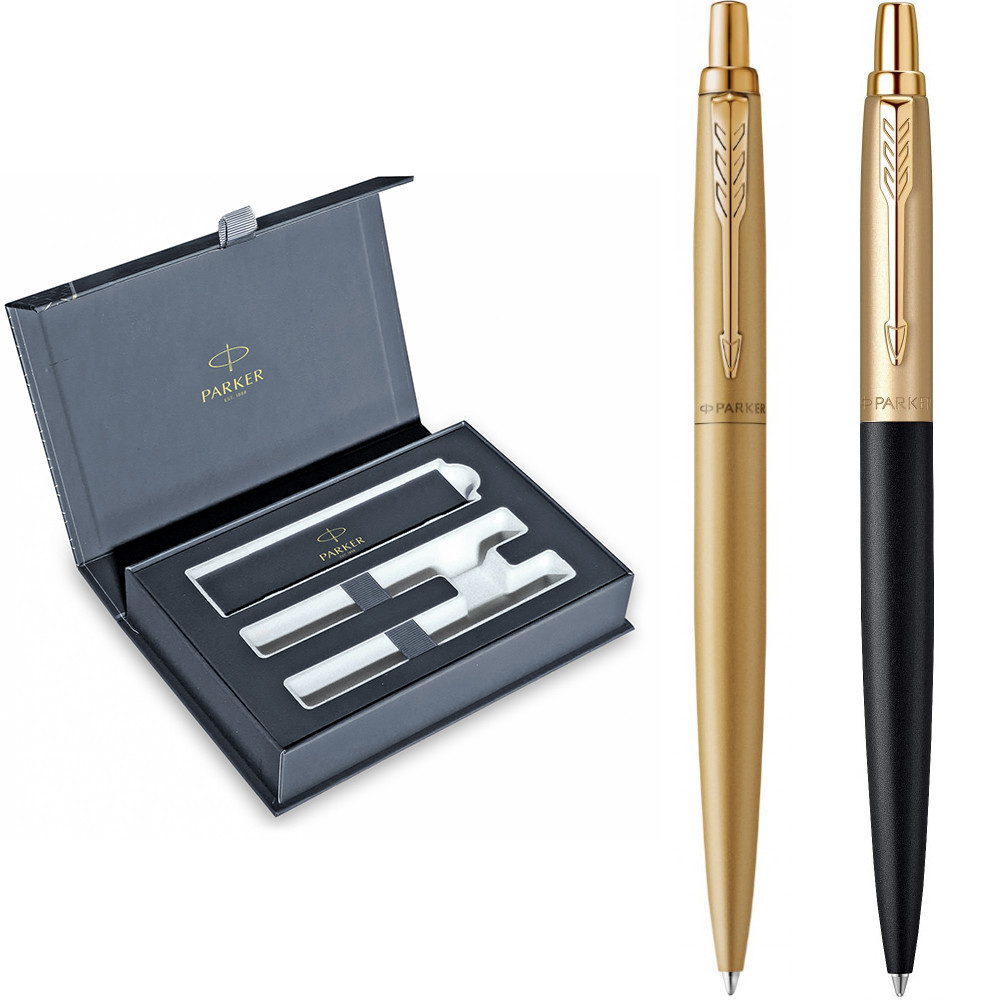Набір ручок Parker JOTTER 17 XL Monochrome Gold GT BP + Matt Black & Gold GT BP в подарунковій упаковці DUO24