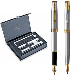 Набір ручок Parker SONNET 17 Stainless Steel GT FP+BP в подарунковій упаковці DUO24 (84192b24)