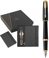 Ручка Parker чернильная URBAN 17 Muted Black GT FP F + блокнот Parker + под. упаковке GIFT24 (30011b24)