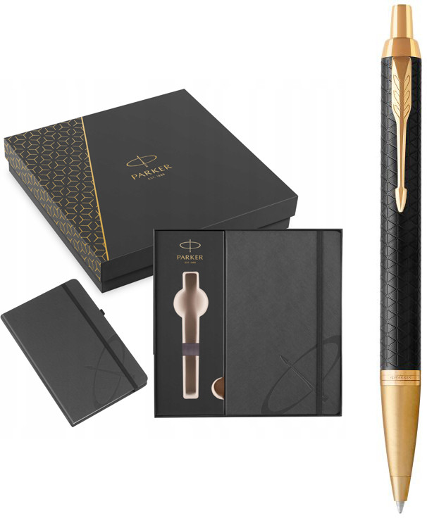 Набір Parker ручка кулькова IM 17 Premium Black GT BP + блокнот Parker + в подарунковій упаковці GIFT24 (24032b24)