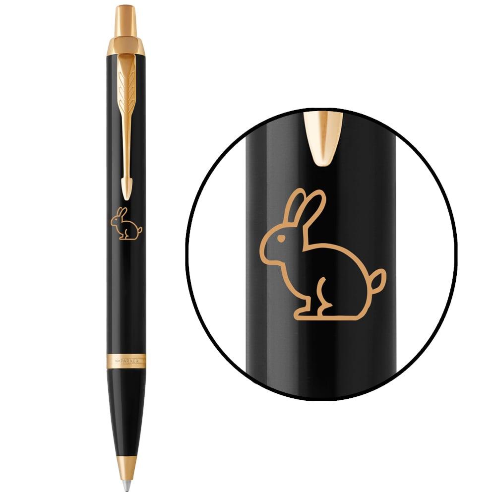 Ручка Parker кулькова IM 17 ZODIAC Black GT BP Чорний Кролик (22032_Z204y)