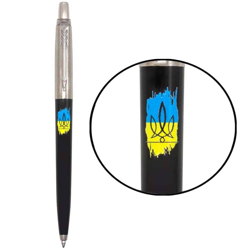 Ручка Parker кулькова JOTTER 17 Originals UKRAINE Black CT BP Тризуб фігурний на тлі прапора (15632_T1026u)
