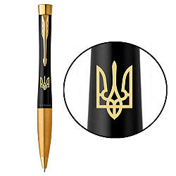 Ручка Parker кулькова URBAN 17 UKRAINE Muted Black GT BP Тризуб (30035_T001y)