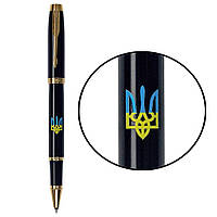 Ручка-роллер Parker IM 17 UKRAINE Black GT RB Тризуб сине-желтый (22022_T0016u)