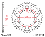 Мотозірка задня JTR1311.44 Honda NT650 BROS,Honda NT400 ,Honda VFR400, фото 1