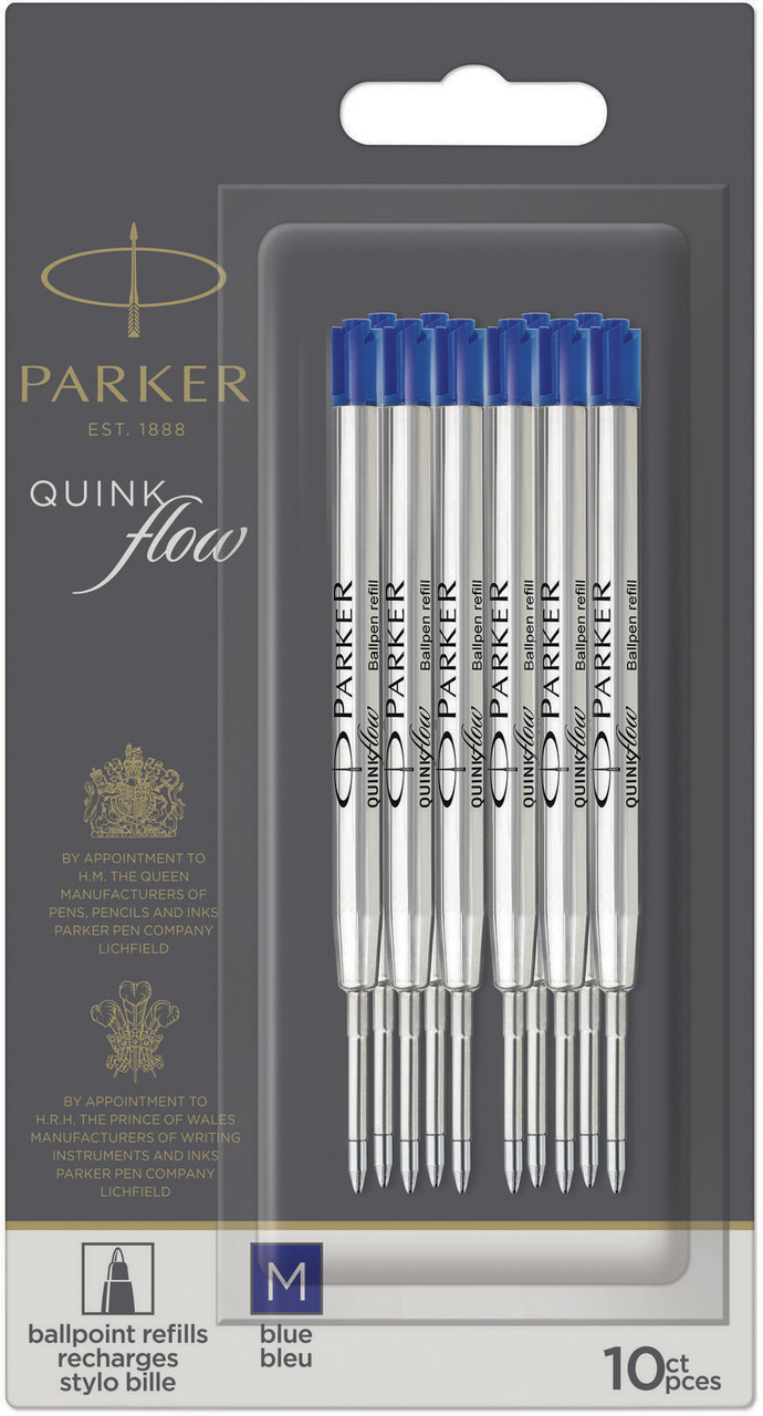 Стрижень Parker QuinkFlow кульковий синій M блістер 10 шт. (10232BLU10)