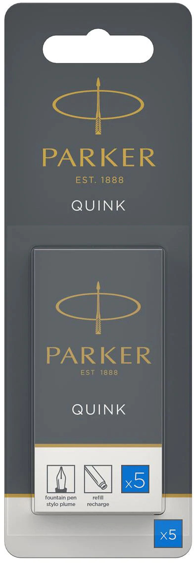 Картриджі Parker Quink 5 шт. чорнильні сині блістер (11416BLU)