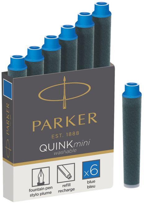 Картриджі Parker Quink Mini 6 шт. чорнильні сині (11510BLU)