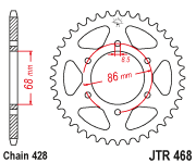 Мотозірка задня  JTR468.46  KAWASAKI Eliminator BN 125 1998-2007