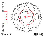 Мотозвезда задня JTR468.46 KAWASAKI Eliminator BN 125 1998-2007