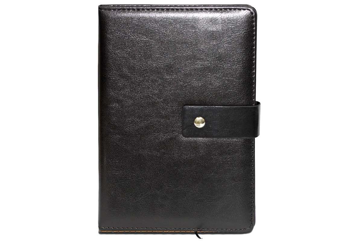 Блокнот А5 100арк., в клітинку, на кнопці, обкладинка штучна шкіра ООПТ