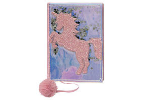 Блокнот A5 80арк., в клітинку, лазерний з аплікацією, задня частина хутряна обкладинка ООПТ Одноріг