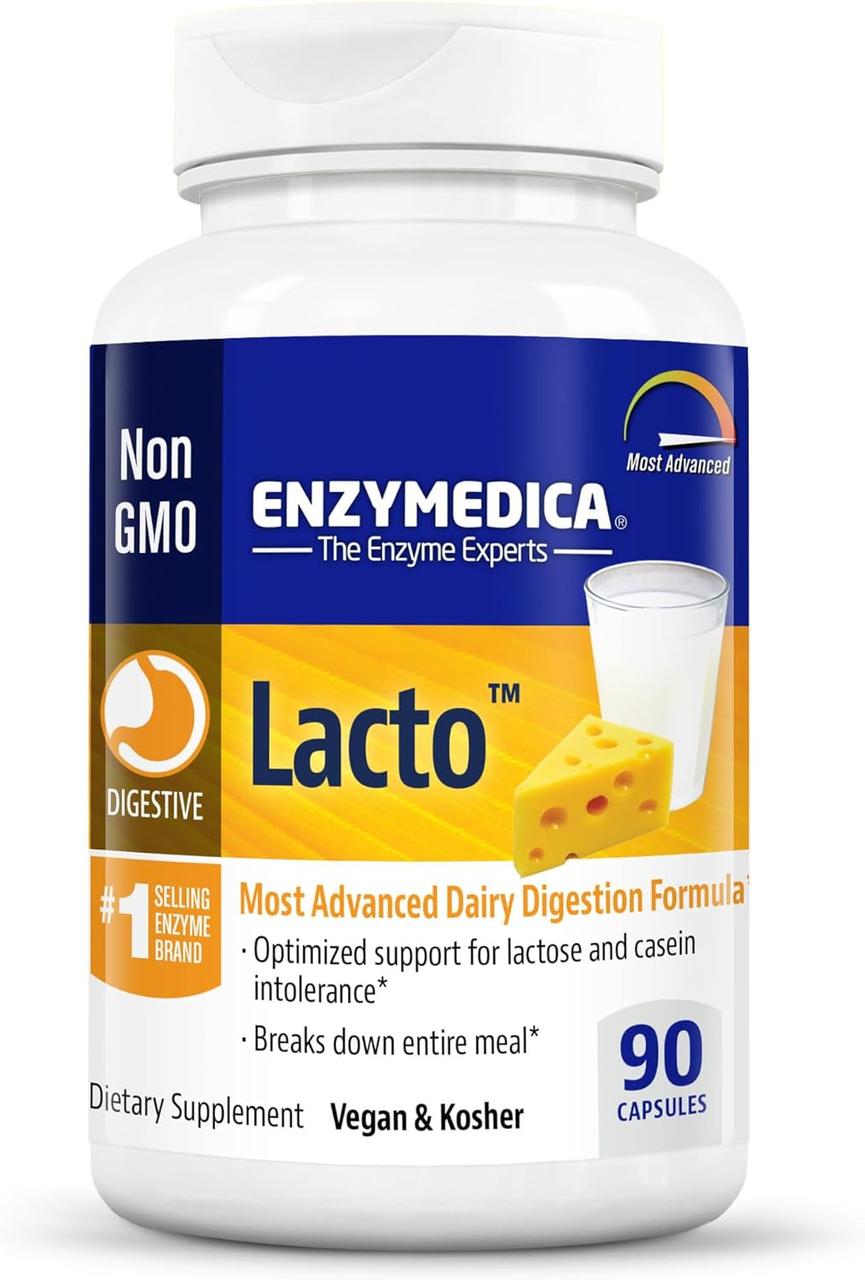 Enzymedica Lacto / Ферменти для травлення молочних продуктів 90 капсул