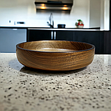 Салатник дерев'яний з горіха ручної роботи. Діаметр 20см., фото 3