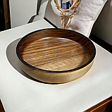 Салатник дерев'яний з горіха ручної роботи. Діаметр 20см., фото 2