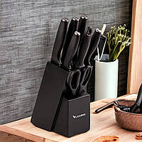 Набор кухонных ножей с керамическим покрытием на подставке 7 предметов, ножи на подставке