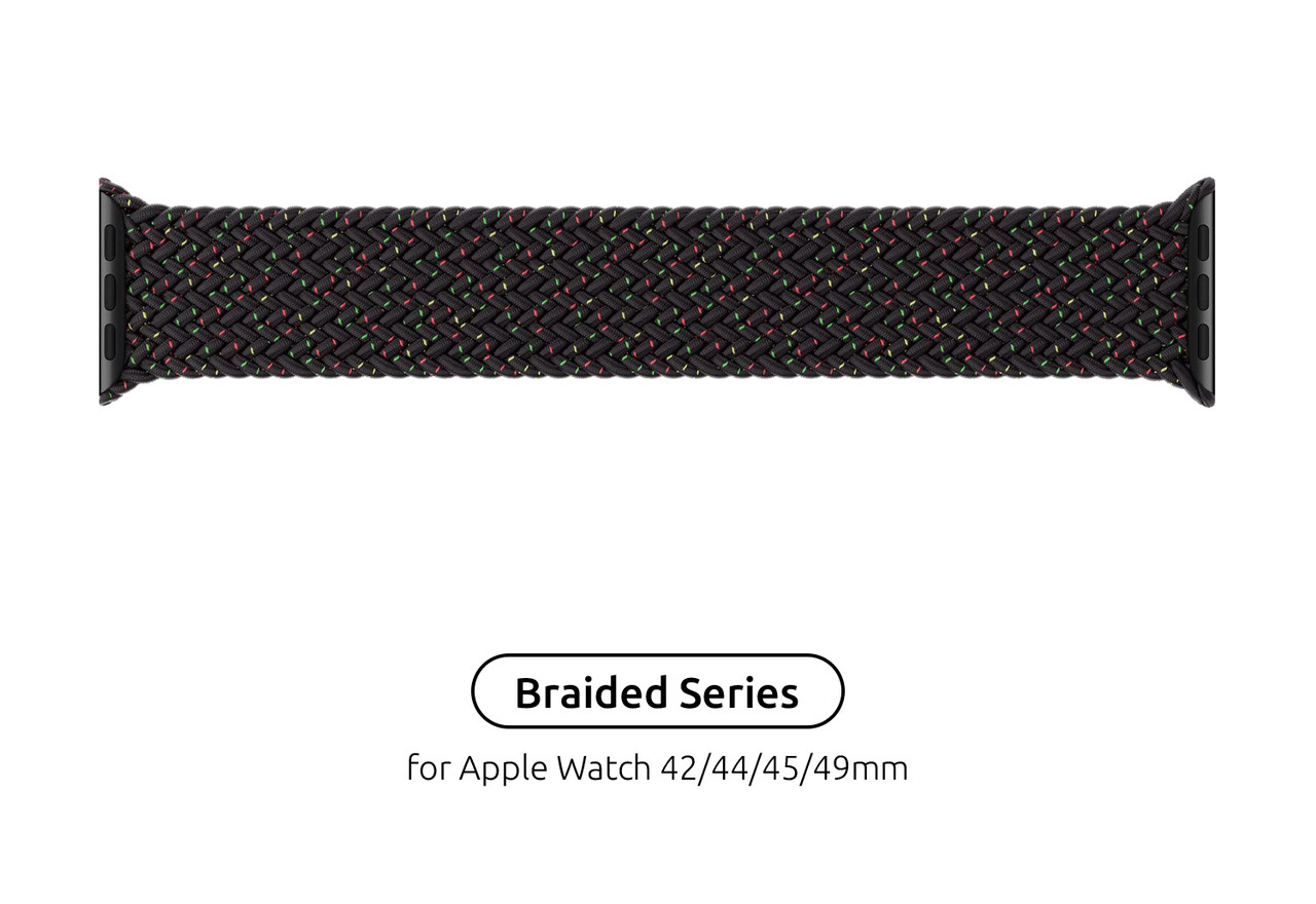 Ремешок Nylon ArmorStandart Braided Solo Loop для Apple Watch 42/44/45/49mm Black Unity Size 10 (172 mm)