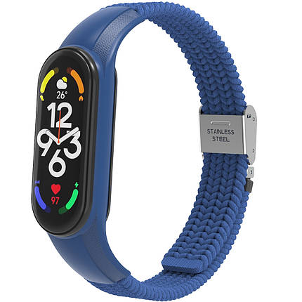 Ремешок Nylon ArmorStandart Braided Solo Loop для Xiaomi Mi Band 7/6/5/4 Blue (ARM69903), фото 1