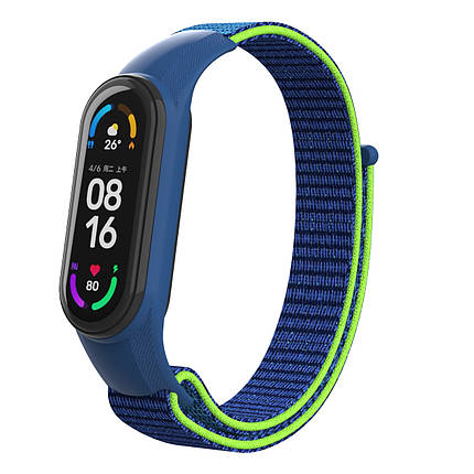 Ремешок Nylon ArmorStandart для Xiaomi Mi Band 7/6/5/4 Blue / Green (ARM67844), фото 1
