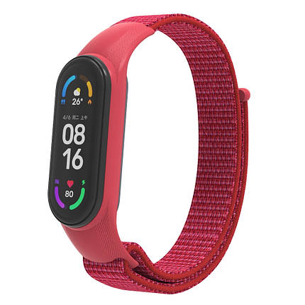 Ремешок Nylon ArmorStandart для Xiaomi Mi Band 7/6/5/4 Red (ARM67842), фото 2