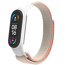 Ремешок Nylon ArmorStandart для Xiaomi Mi Band 7/6/5/4 White / Red (ARM67846)