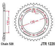 Мотозірка задня JTR1220.38 Honda CB300,Honda CBR300,Honda CBR250