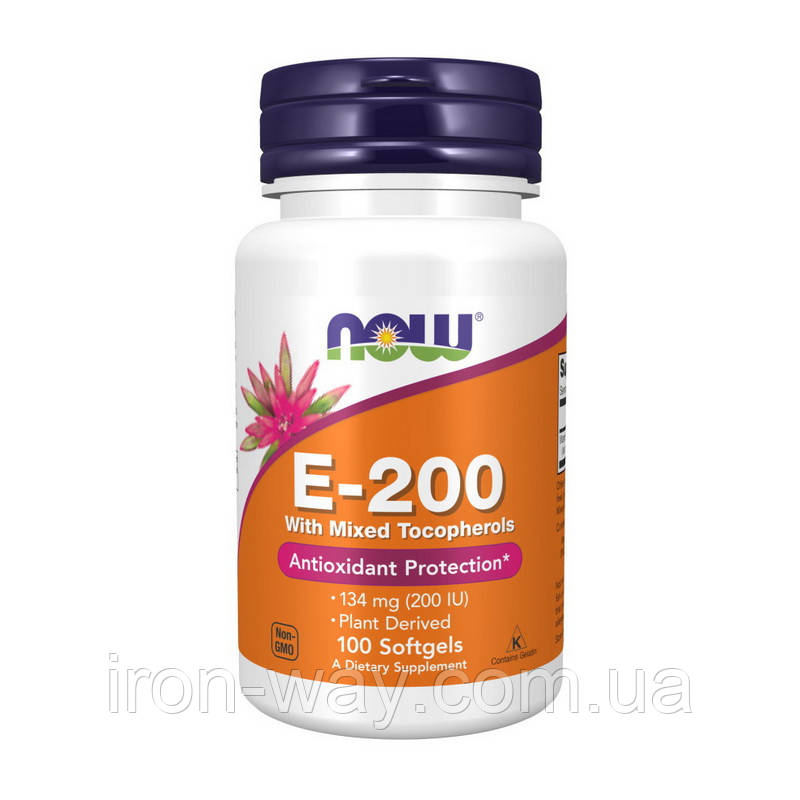 NOW E-200 (134 mg) (100 softgels), фото 1