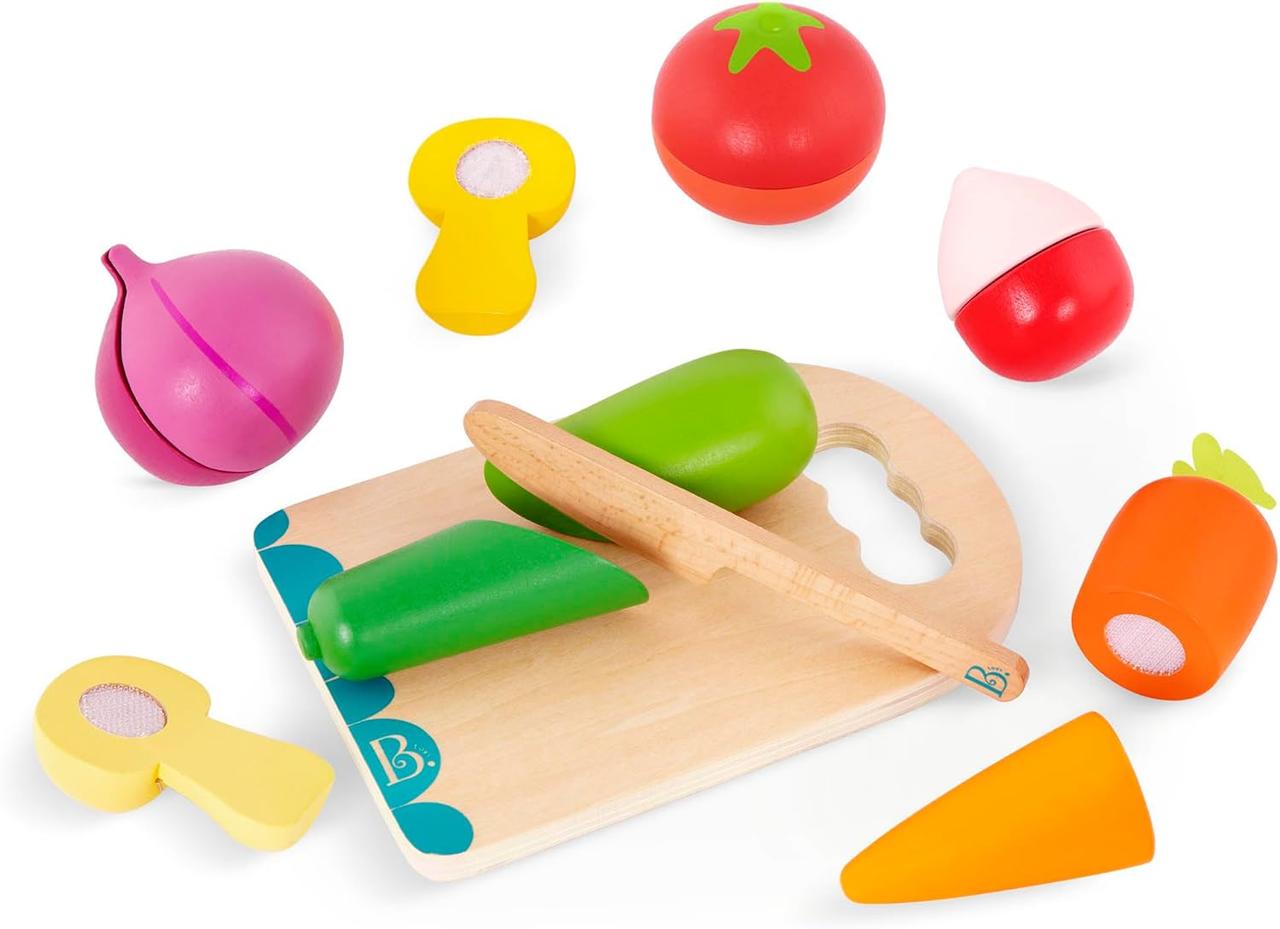 Дерев'яний ігровий набір «Овочі-половинки на липучках» Battat B. toys - Chop n' Play Vegetables