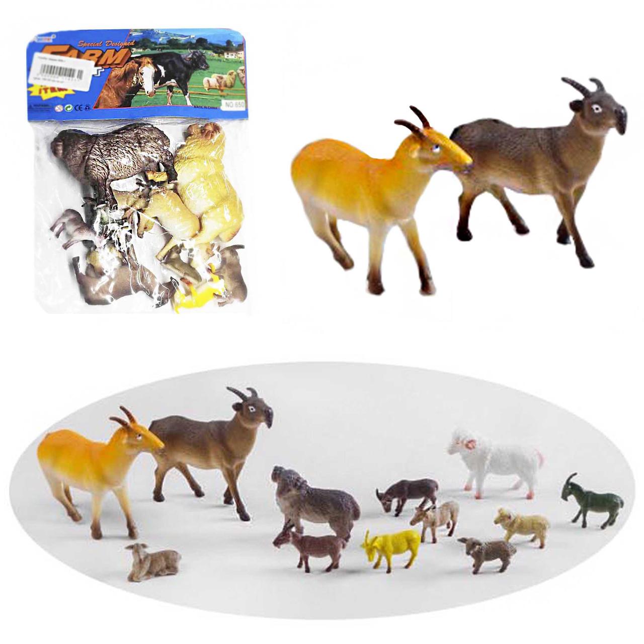 Ігровий набір тварин, набір сільських тварин 12 елементів, ігровий набір із тваринами 2 види (SX650-1)