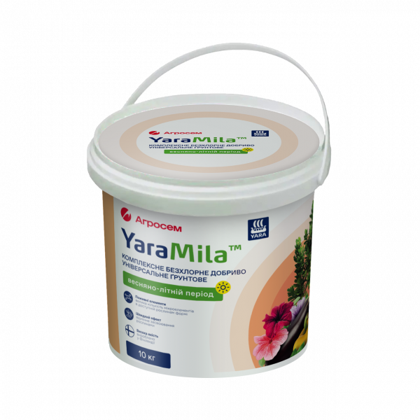 Добриво мінеральне безхлорне універсальне грунтове YaraMila Весна-Літо відро 10 кг, фото 1