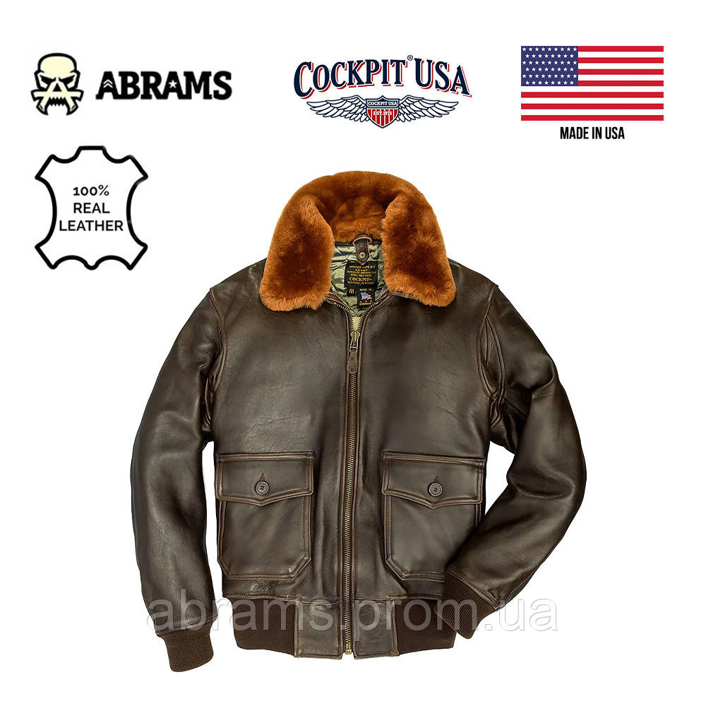 Куртка Cockpit USA U.S. Navy Lambskin G-1 Flight Jacket | Brown