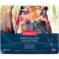Олівці кольорові Derwent Watercolour Collection, акварельні 24 цв. в метал. коробці, (5028252097512)