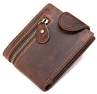 Тонкое мужское портмоне Vintage матовое коричневое