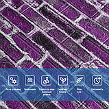 Декоративна 3D панель самоклейка під цеглу фіолетовий Катеринославський 700х770х5мм (041) SW-00000041, фото 4