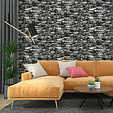 Декоративна 3D панель самоклейка 700х770х5мм Чорний камінь Катеринославський (040) SW-00000483, фото 5