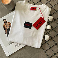 Мужская футболки белая Hugo Boss брендовая мужская футболка Качественная мужская футболка босс
