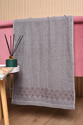 Рушник для обличчя махровий сірого кольору 173456T Безкоштовна доставка